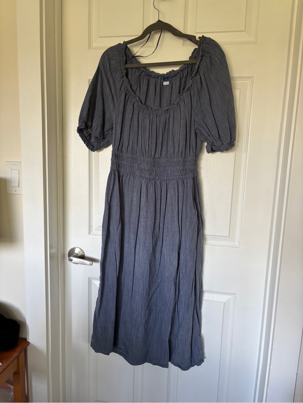 Old Navy Slate Blue Smocked Midi Dress